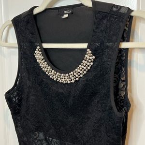 Sheer Lace Sparkle Top - Size Small